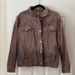 Distressed Mauve Denim Jacket